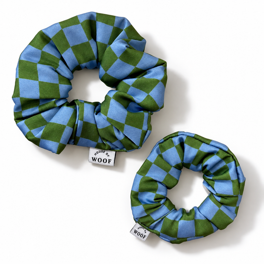 Cool Mint Checkers Scrunchie