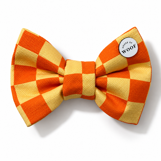 Zesty Checkers Dog Bow Tie