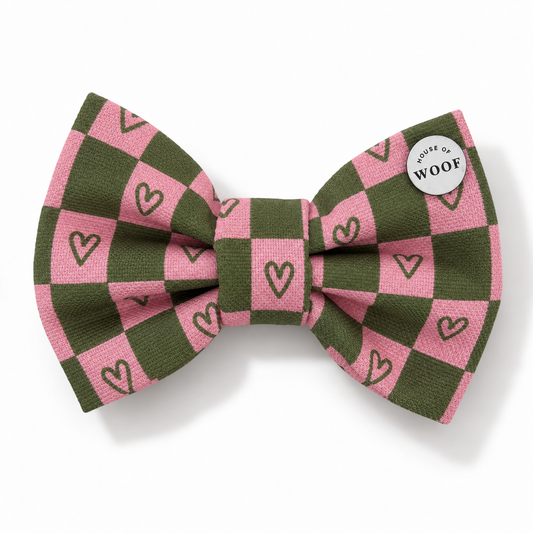 Hearts Dog Bow Tie